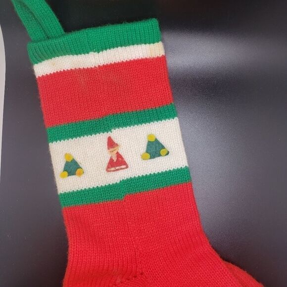 Vintage hand knit Christmas stocking - Picture 3 of 8